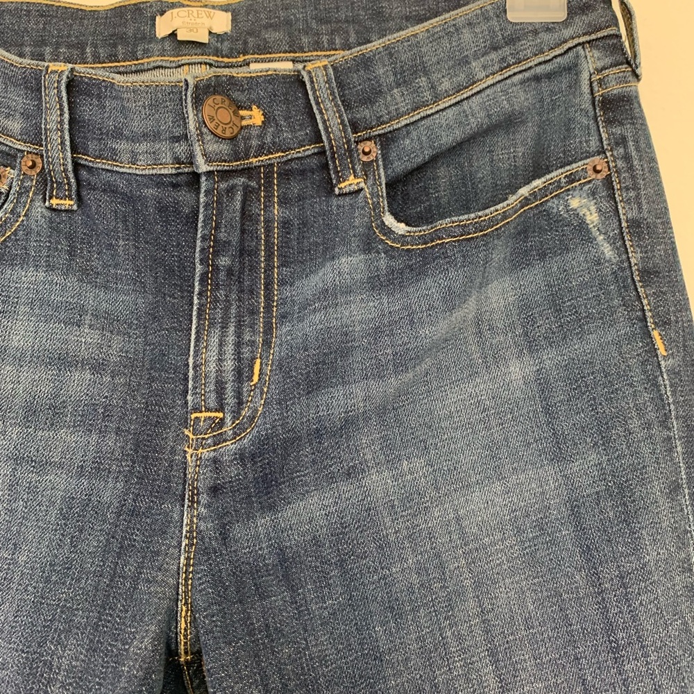 J Crew Stretch Distressed Ripped Jeans - Picture 4 of 8
